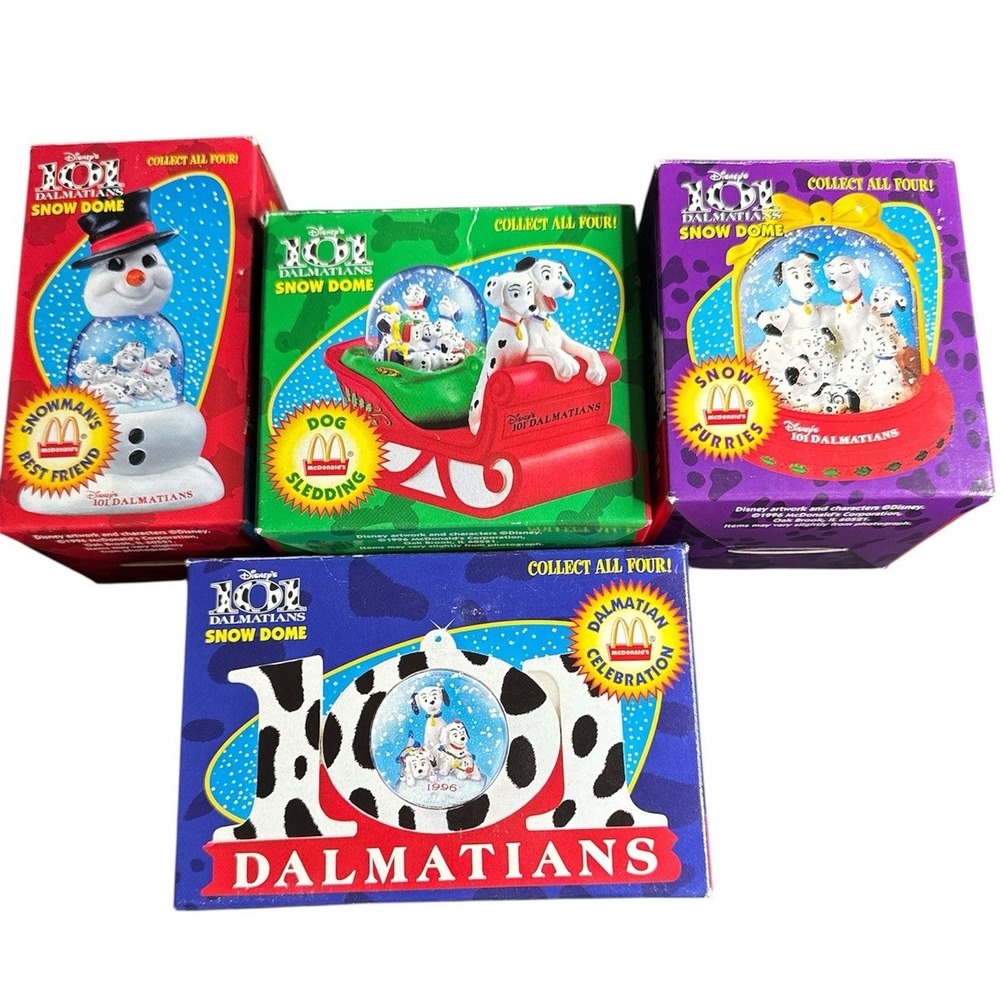 Disney's 101 Dalmatians Snow Domes‎ Set of 4 McDonald's 1996